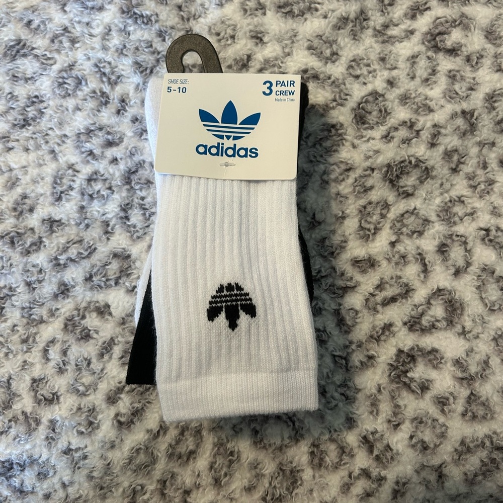 adidas Men's Athletic Crew Socks - White and Black 3-Pack